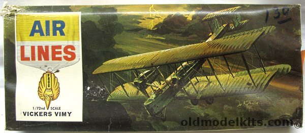 Air Lines 1/72 Vickers Alcock & Brown Vimy - Bagged (ex-Frog), 12901 plastic model kit